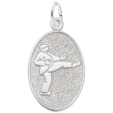 Martial Arts Charm In 14K White Gold