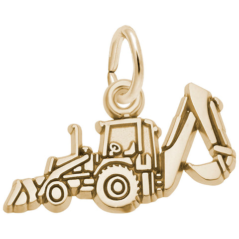 Back Hoe Charm in Yellow Gold Plated