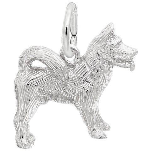 Akita Charm In Sterling Silver