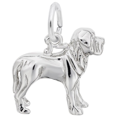 Mastiff Charm In Sterling Silver