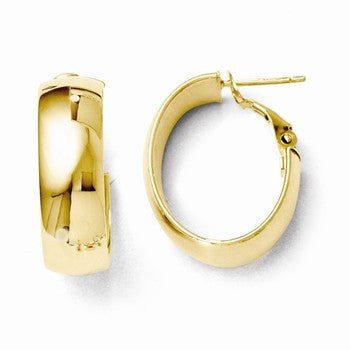14k Yellow Gold Polished Hoop Earrings