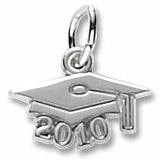 Grad Cap 2010 charm in Sterling Silver