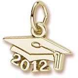 Grad Cap 2012 charm in Yellow Gold Plated hide-image