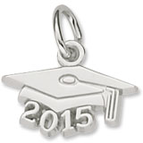 Grad Cap 2015 charm in Sterling Silver