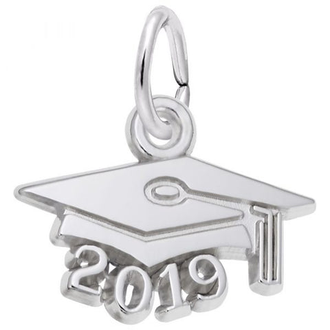 Grad Cap 2019 Charm In Sterling Silver