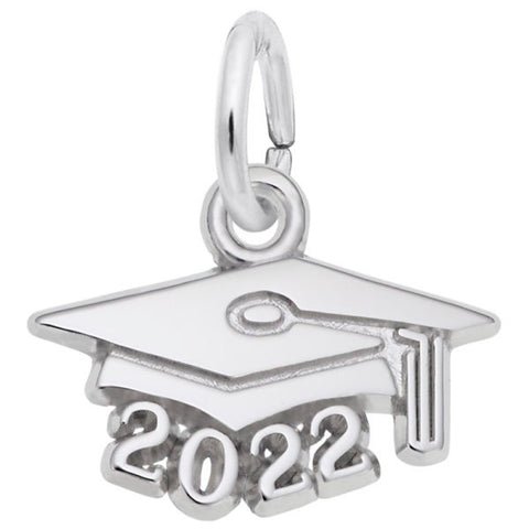 Grad Cap 2022 Charm In Sterling Silver