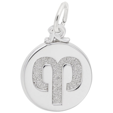 Aries Charm In 14K White Gold