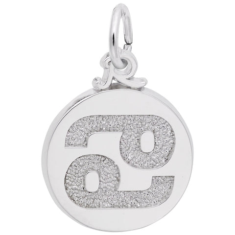 Cancer Charm In 14K White Gold