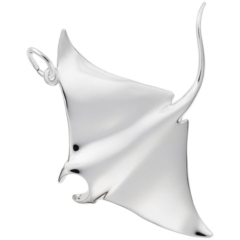 Manta Ray Charm In Sterling Silver