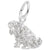 Shar Pei Charm In 14K White Gold