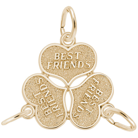 Best Friends Charm in Yellow Gold Plated