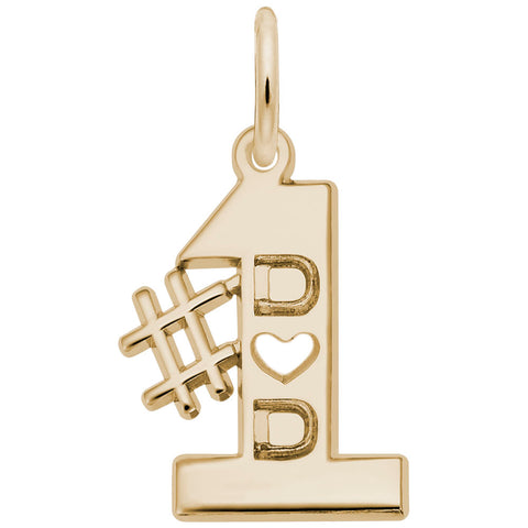 #1 Dad Charm in Yellow Gold Plated