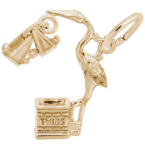 Twins Charm In Yellow Gold