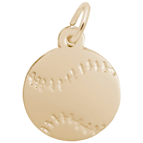 Baseball Charm in Yellow Gold Plated