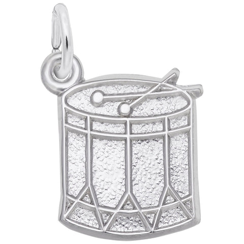 Drum Charm In Sterling Silver