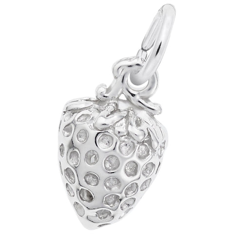 Strawberry Charm In Sterling Silver