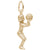 Female Basketball Player Charm In Yellow Gold