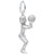 Female Basketball Player Charm In 14K White Gold