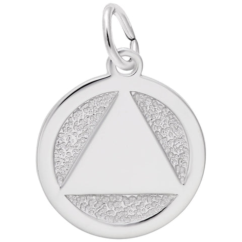 Aa Symbol Charm In 14K White Gold
