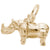Rhino Charm in Yellow Gold Plated