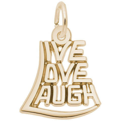 Live,Love,Laugh Charm In Yellow Gold