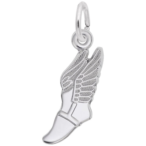 Winged Shoe Charm In Sterling Silver