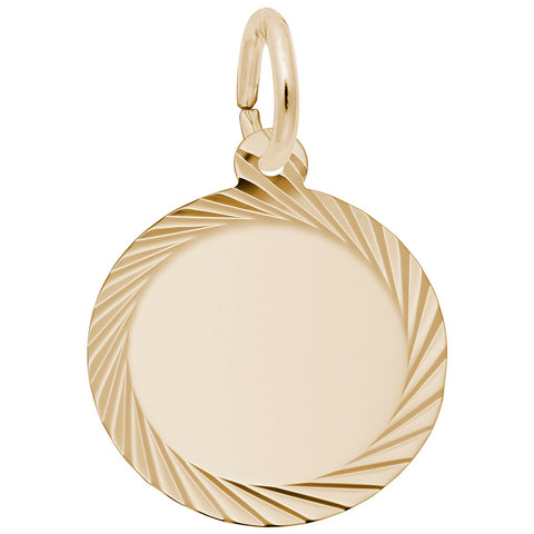 Round Disc Charm in Yellow Gold Plated