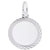 Round Disc Charm In Sterling Silver