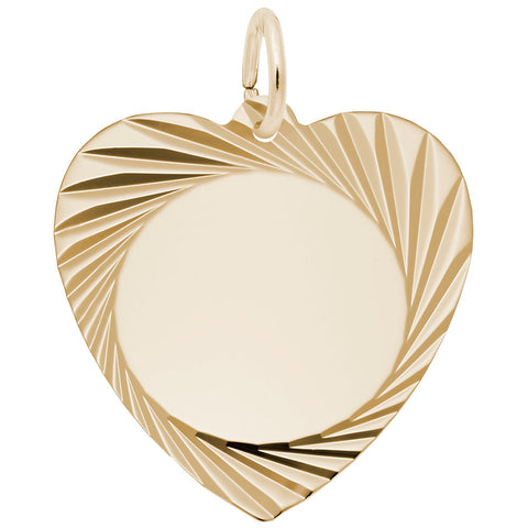 Heart Disc Charm In Yellow Gold