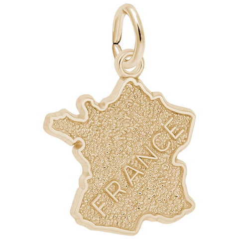 France Charm in Yellow Gold Plated