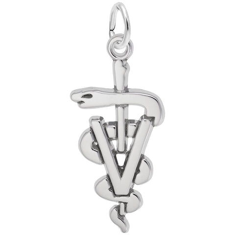 Veterinarian Charm In Sterling Silver