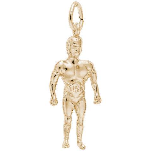 Wrestler Charm in Yellow Gold Plated