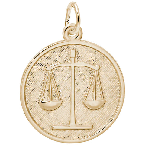 Scales Of Justice Charm in Yellow Gold Plated