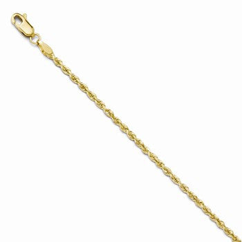 10K Yellow Gold Diamond-Cut Rope Chain