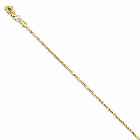 10K Yellow Gold Diamond-Cut Lightweight Rope Chain Bracelet