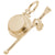 Top Hat And Cane Gloves Charm in Yellow Gold Plated