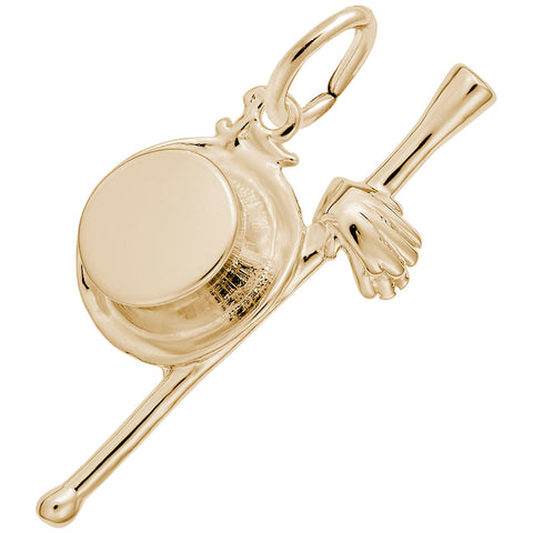Top Hat And Cane Gloves Charm In Yellow Gold