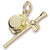Top Hat And Cane Gloves charm in Yellow Gold Plated hide-image