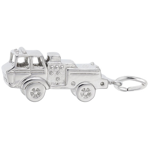 Firetruck Charm In Sterling Silver