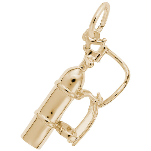 Scuba Tank Charm in Yellow Gold Plated