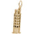 Leaning Tower Of Pisa Charm in Yellow Gold Plated