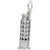 Leaning Tower Of Pisa Charm In 14K White Gold