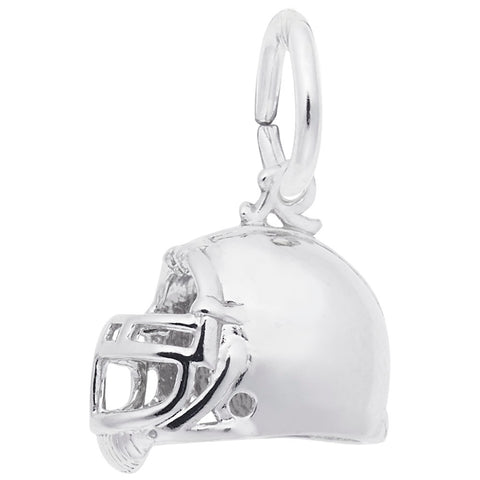 Football Helmet Charm In Sterling Silver