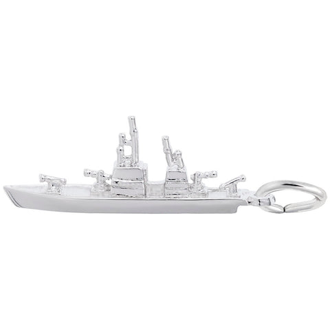 Naval Ship Charm In Sterling Silver