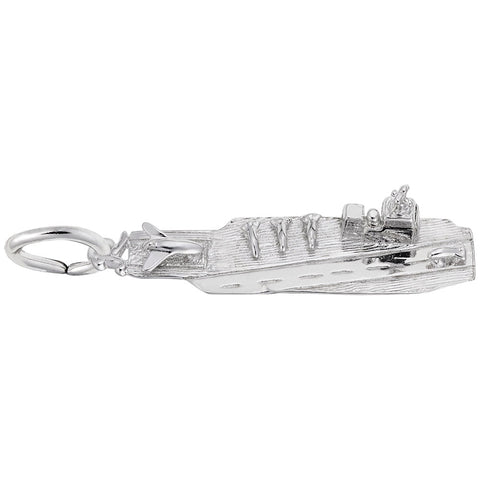 Aircraft Carrier Charm In Sterling Silver