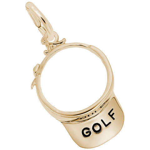 Golf Visor Charm In Yellow Gold