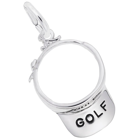 Golf Visor Charm In 14K White Gold