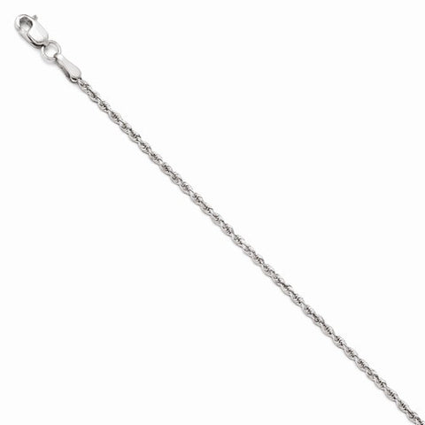 10K White Gold Diamond-Cut Rope Chain Bracelet