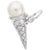 Ice Cream Cone Charm In Sterling Silver