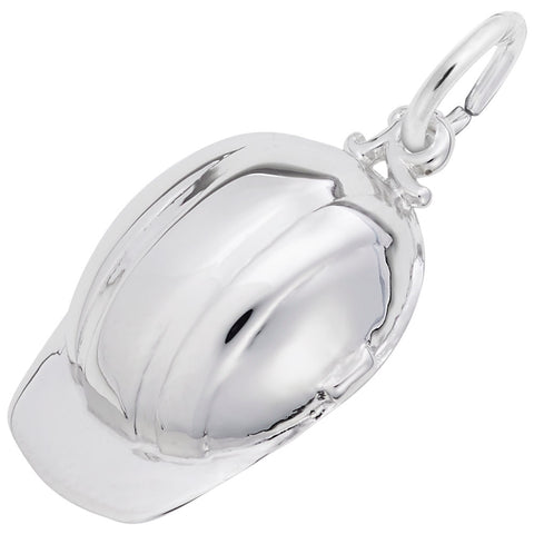 Construction Hat Charm In 14K White Gold